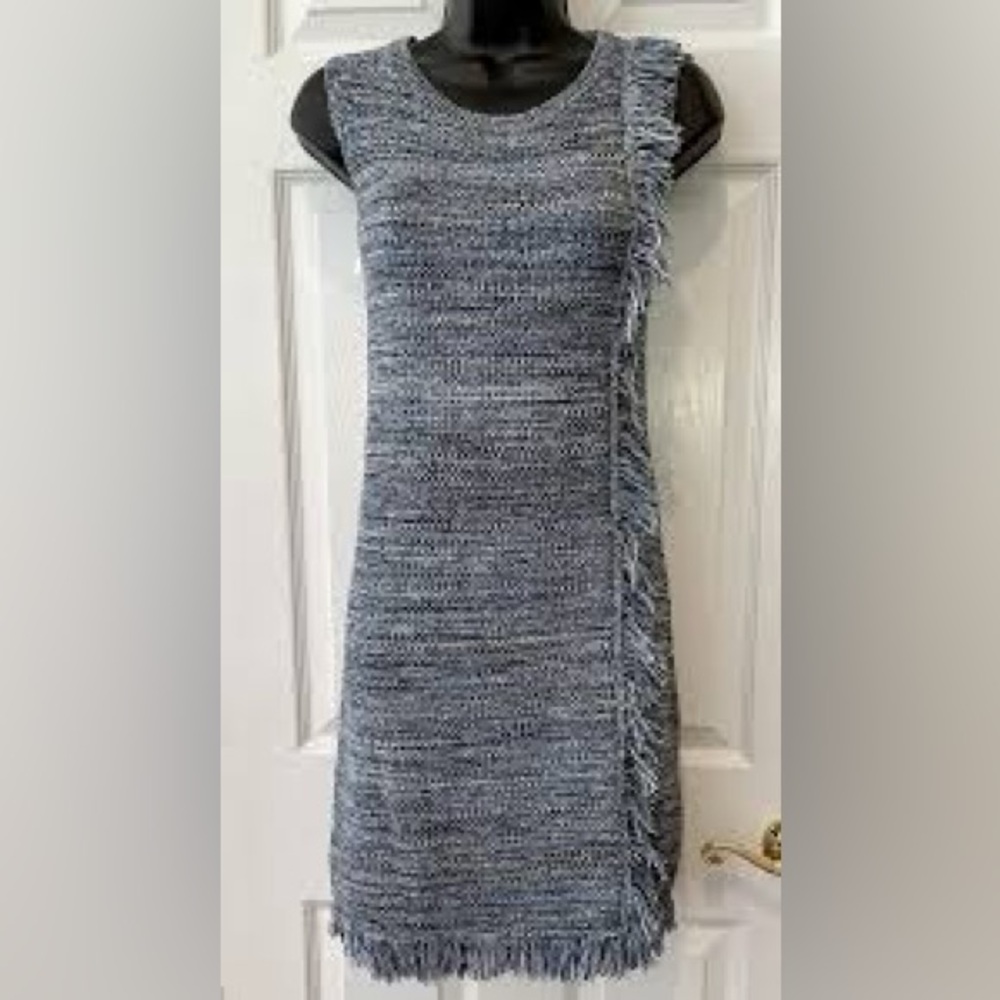 HOLDING HORSES Blue Textured Mini Dress - Picture 2 of 7